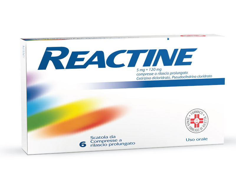 REACTINE*6CPR 5MG+120MG RP - Farmacianuova.eu