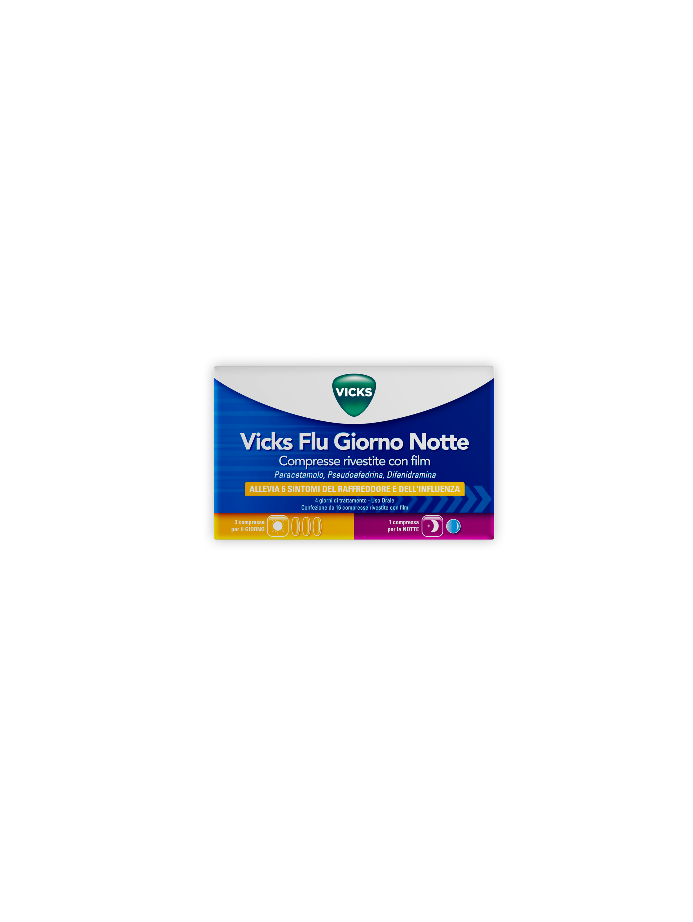 VICKS FLU GIORNO NOTTE*12+4CPR - Farmacianuova.eu