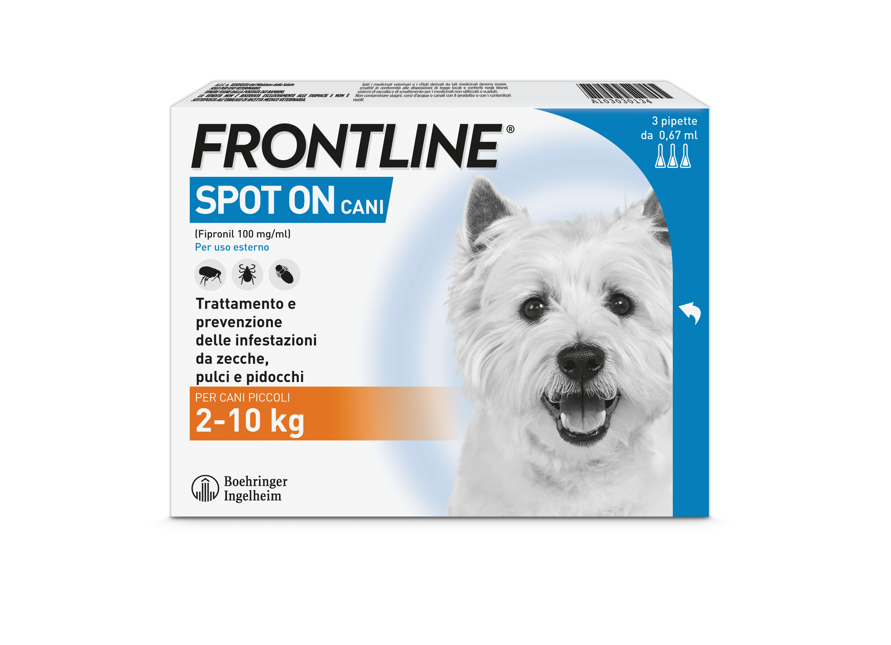 FRONTLINE*3PIP 2-10KG CANI - Farmacianuova.eu
