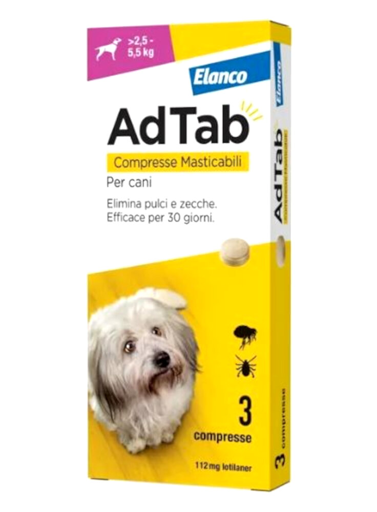 ADTAB*3CPR 112MG CANI2,5-5,5KG - Farmacianuova.eu