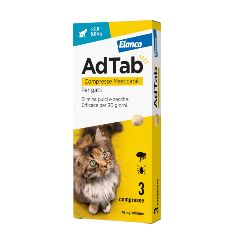 ADTAB*3CPR 48MG GATTI 2-8KG - Farmacianuova.eu