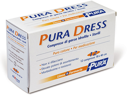 GARZA IDROFILA PURA DRESS 18X40CM 12 PEZZI - Farmacianuova.eu