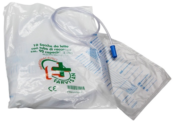 SACCA PER URINA LETTO MONOUSO NON STERILE 2000 ML TUBO 90 CMVALVOLA ANTIREFLUSSO SENZA RUBINETTO DI SCARICO - Farmacianuova.eu