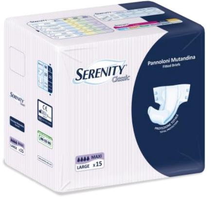PANNOLONE PER INCONTINENZA A MUTANDINA SERENITY CLASSIC FORMATO MAXI TAGLIA LARGE 15 PEZZI - Farmacianuova.eu