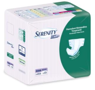 PANNOLONE PER INCONTINENZA SERENITY SOFTDRY FORMATO MAXI TAGLIA LARGE 15 PEZZI - Farmacianuova.eu