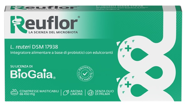 REUFLOR 20 COMPRESSE MASTICABILI AROMA LIMONE - Farmacianuova.eu