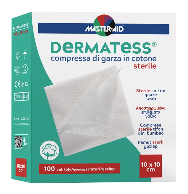 GARZA IDROFILA DERMATESS COT 10X10 100 PEZZI - Farmacianuova.eu