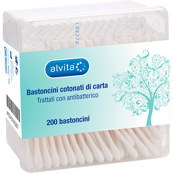 BASTONCINI COTONE 200 PEZZI ALVITA - Farmacianuova.eu