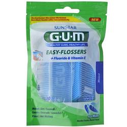 GUM EASY FLOSSERS FILO INTERDENTALE CON FORCELLA 30 PEZZI - Farmacianuova.eu