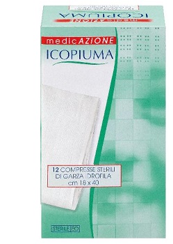 GARZA COMPRESSA IDROFILA ICOPIUMA 18X40CM 12 PEZZI - Farmacianuova.eu