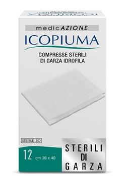 GARZA COMPRESSA IDROFILA ICOPIUMA 36X40CM 12 PEZZI - Farmacianuova.eu