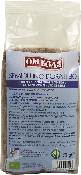 FSC OMEGA3 SEMI DI LINO DORATI BIO AD ALTO CONTENUTO DI FIBRA 500 G - Farmacianuova.eu