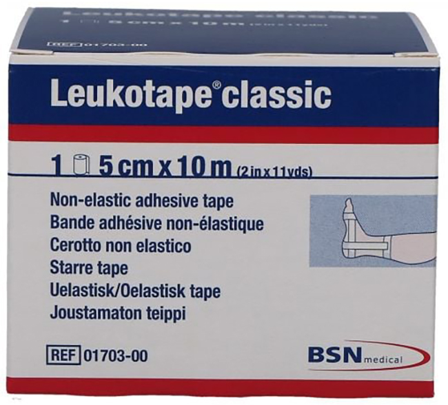 LEUKOTAPE BENDA ANELASTICA PER BENDAGGI FUNZIONALI 5X100 CM - Farmacianuova.eu