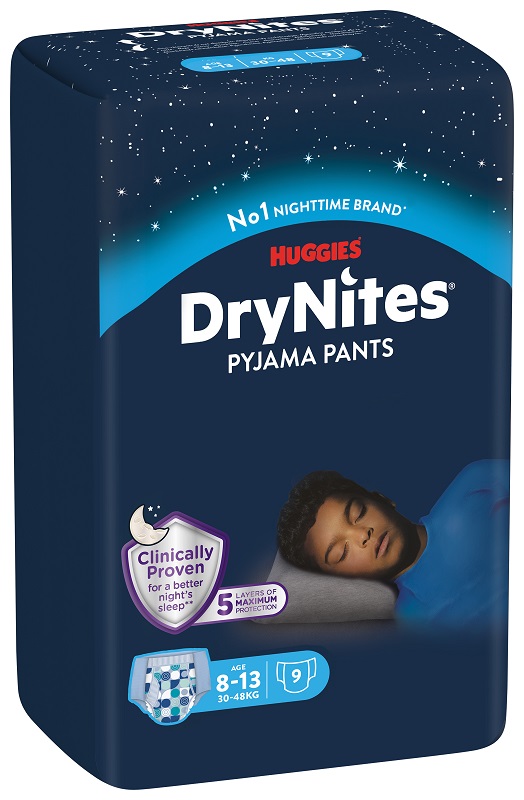 HUGGIES DRYNITES 8/15 ANNI BOY L 27/57KG PACCO SINGOLO 9 PEZZI - Farmacianuova.eu
