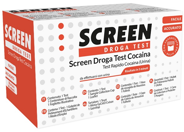 SCREEN DROGA TEST COCAINA TEST ANTIDROGA CON CONTENITORE URINA - Farmacianuova.eu