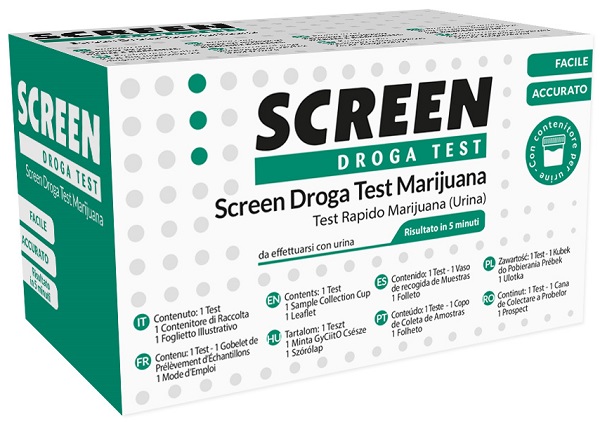 SCREEN DROGA TEST MARIJUANA TEST ANTIDROGA CON CONTENITORE URINA - Farmacianuova.eu