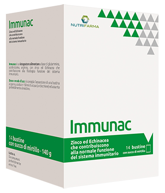 IMMUNAC 14 BUSTINE 10 G CON SUCCO DI MIRTILLO - Farmacianuova.eu