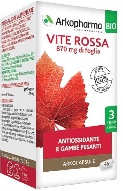 ARKO CAPSULE VITE ROSSA BIO 45 CAPSULE - Farmacianuova.eu