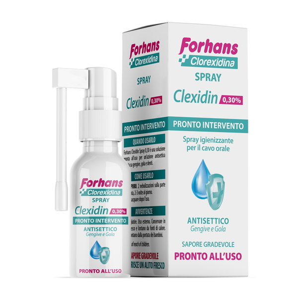 COLLUTORIO SPRAY CON CLOREXIDINA FORHANS CLEXIDIN 50ML - Farmacianuova.eu