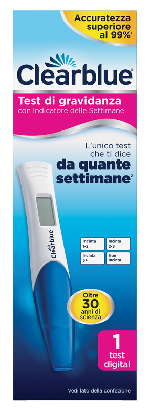 TEST DI GRAVIDANZA CLEARBLUE CON INDICATORE DELLE SETTIMANE 1 PEZZO - Farmacianuova.eu