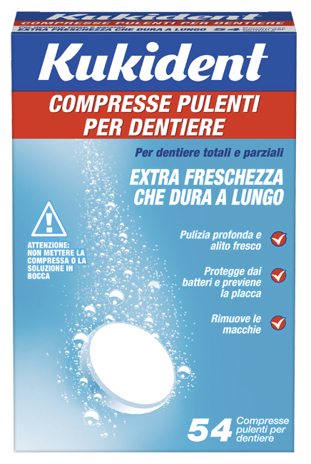 KUKIDENT CLEANSER FRESCH 54 COMPRESSE PULIZIA PROTESI DENTARIE - Farmacianuova.eu