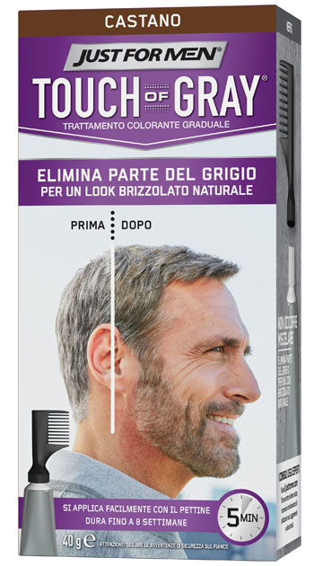 JUST FOR MEN TOUCH OF GRAY CASTANO 40 G - Farmacianuova.eu