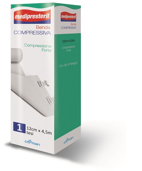 BENDA ELASTICA MEDIPRESTERIL COMPRESSIONE FORTE 12X450CM - Farmacianuova.eu