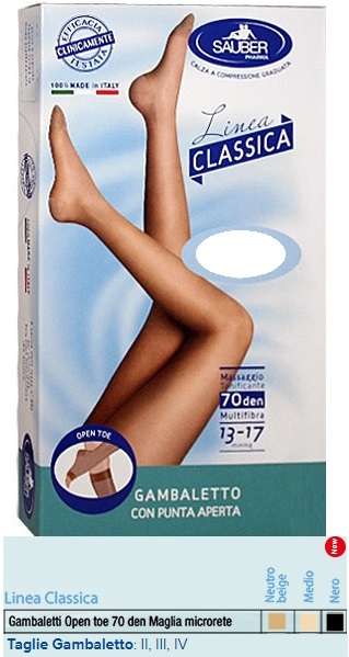 SAUBER GAMBALETTO OPEN TOE MAGLIA MICRORETE 70 DEN COLORE NEUTRO BEIGE TAGLIA 2 LINEA CLASSICA - Farmacianuova.eu