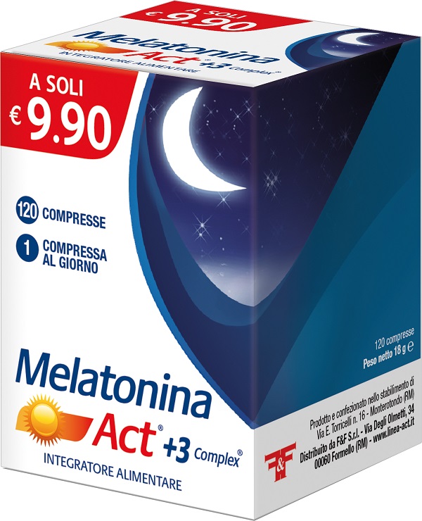 MELATONINA ACT 1MG +3 COMPLEX 120 COMPRESSE - Farmacianuova.eu