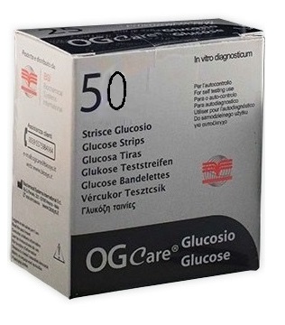STRISCE MISURAZIONE GLICEMIA OGCARE 50 PEZZI - Farmacianuova.eu