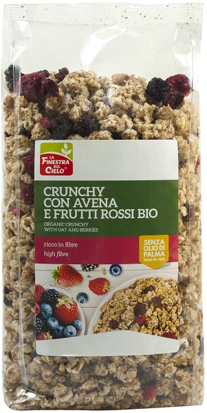 FSC CRUNCHY CON AVENA E FRUTTI ROSSI BIO AD ALTO CONTENUTO DI FIBRE CON OLIO DI GIRASOLE SENZA OLIO DI PALMA 375 G - Farmacianuova.eu