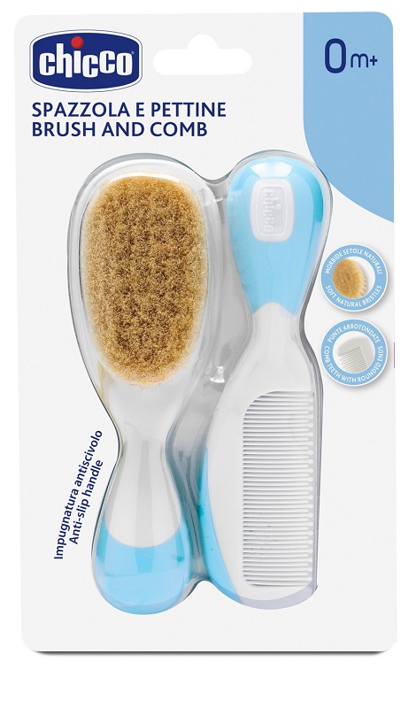 CHICCO SPAZZOLA + PETTINE AZZURRO - Farmacianuova.eu