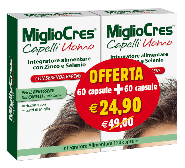 MIGLIOCRES UOMO 60+60 CAPSULE PROMO - Farmacianuova.eu