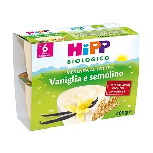 HIPP BIO HIPP BIO MERENDA AL LATTE VANIGLIA SEMOLINO 4X100 G - Farmacianuova.eu