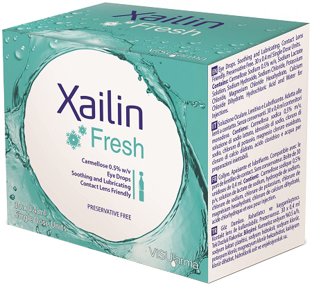 XAILIN FRESH GOCCE OCULARI CARBOSSIMETILCELLULOSA 0,5% 30 FLACONCINI MONODOSE 0,4 ML - Farmacianuova.eu