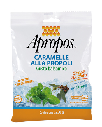 APROPOS CARAMELLE DURE ALLA PROPOLI BALSAMICHE SENZA ZUCCHERO 50 G - Farmacianuova.eu