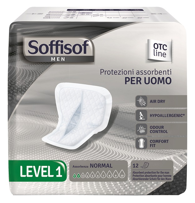 PANNOLONE PER INCONTINENZA SAGOMATO SOFFISOF MEN LEVEL 1 12 PEZZI - Farmacianuova.eu