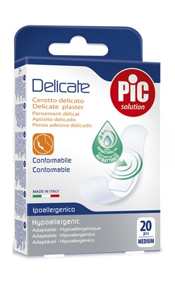 CEROTTO PIC DELICATE 19X72 MM ANTIBATTERICO 20 PEZZI - Farmacianuova.eu