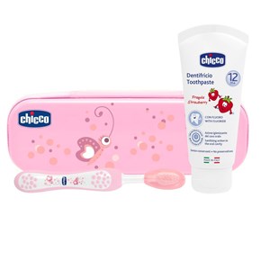 CHICCO SET DENTALE ROSA CON FLUORO - Farmacianuova.eu