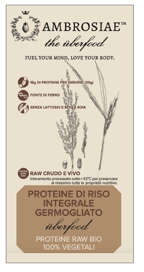 AMBROSIAE UBERFOOD PROTEINE DI RISO INTEGRALE GERMOGLIATO 200 G - Farmacianuova.eu