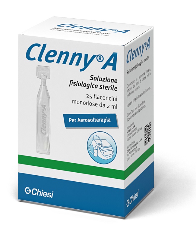 CLENNY A SOLUZIONE FISIOLOGICA STERILE PER AEROSOLTERAPIA 25 FLACONCINI MONODOSE DA 2 ML - Farmacianuova.eu