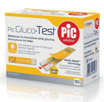 STRISCE MISURAZIONE GLICEMIA PIC GLUCOTEST 50 PEZZI - Farmacianuova.eu