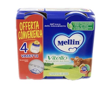 MELLIN OMOGENEIZZATO VITELLO 4 PEZZI X 80 G - Farmacianuova.eu