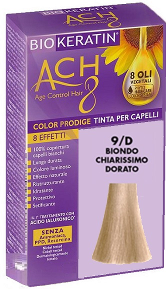 BIOKERATIN ACH8 COLOR PRODIGE 9/D BIONDO CHIARISSIMO DORATO - Farmacianuova.eu