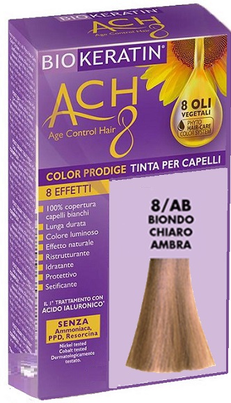 BIOKERATIN ACH8 COLOR PRODIGE 8/AB BIONDO CHIARO AMBRA - Farmacianuova.eu