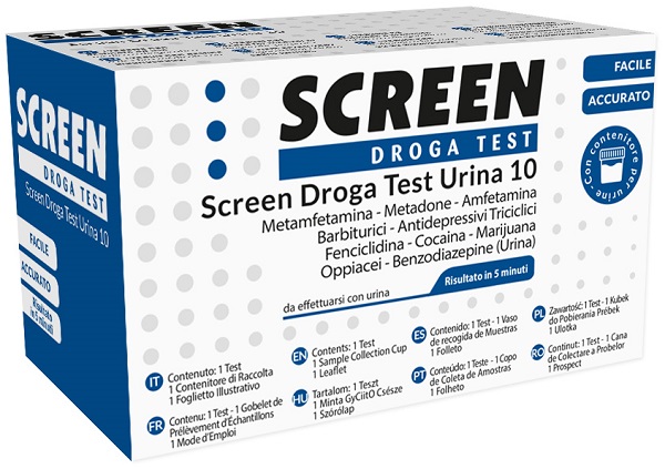 DROGA TEST CHE RILEVA 10 DROGHE TRAMITE URINA RISULTATO PER OGNI DROGA ANALIZZATA SCREEN DROGA TEST URINA 10 - Farmacianuova.eu