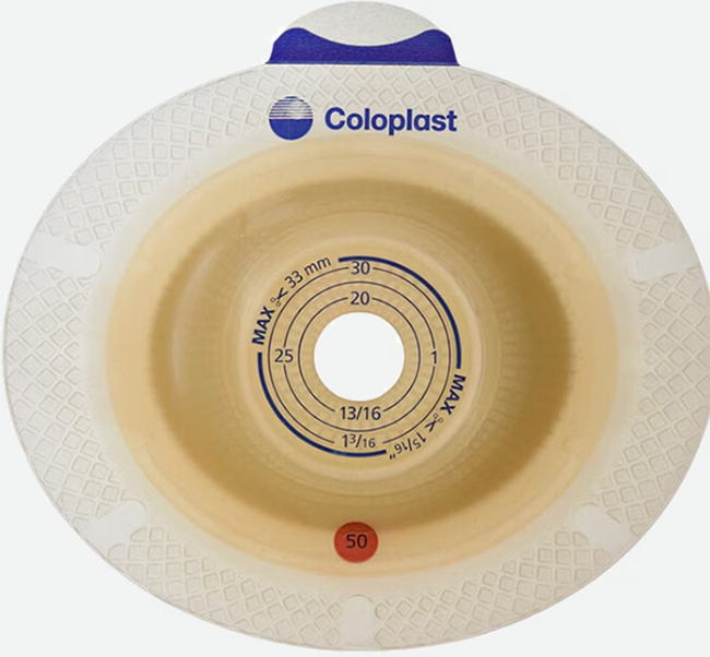 PLACCA PER UROSTOMIA SISTEMA A 2 PEZZI SENSURA XPRO CONVEX LIGHT FORO RITAGLIABILE 15-33MM FLANGIA 50MM 5 PEZZI - Farmacianuova.eu