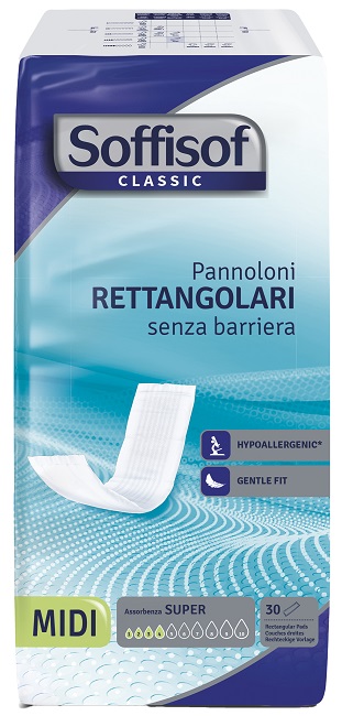 SOFFISOF CLASSIC PANNOLONE RETTENGOLARE SENZA BARRIERA 30 PEZZI - Farmacianuova.eu