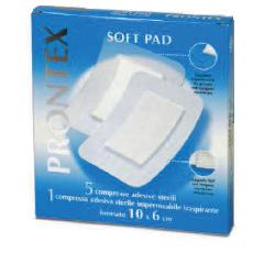 GARZA COMPRESSA PRONTEX SOFT PAD 10X6 CM 6 PEZZI (5 TNT + 1 IMPERMEABILE AQUA PAD) - Farmacianuova.eu