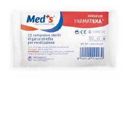 GARZA COMPRESSA IDROFILA MEDS FARMATEXA 12/8 10X10CM 25 PEZZI - Farmacianuova.eu